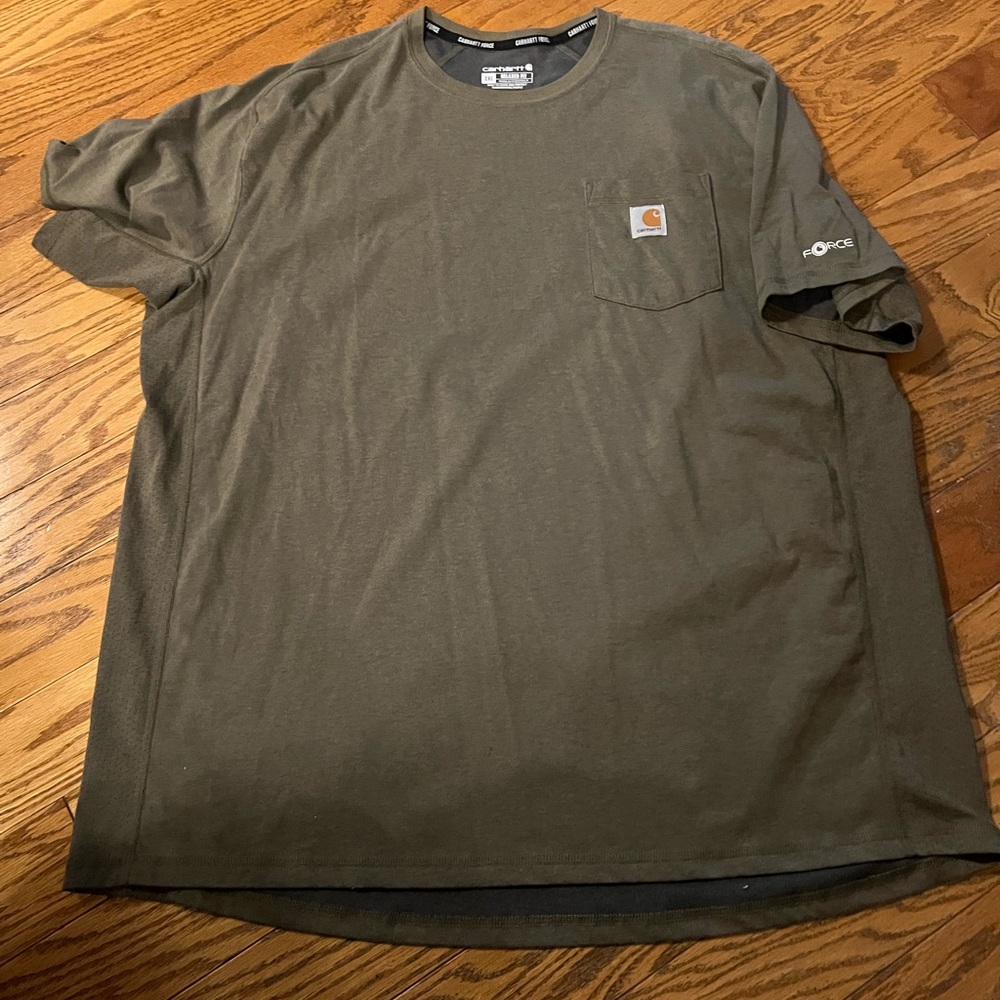 Carhartt Mens Olive Green Short-Sleeve Pocket Tee